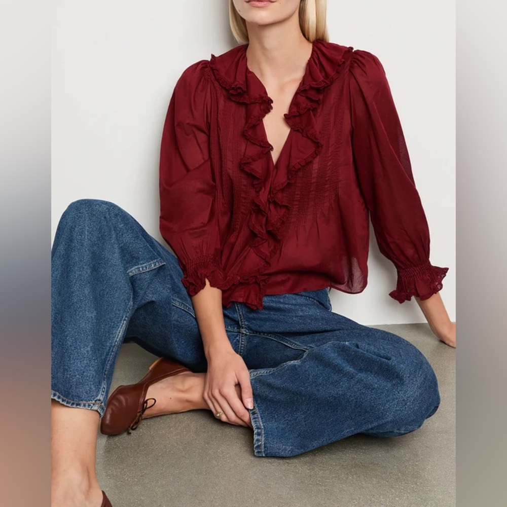 Doen Hardy Top in Deep Crimson - Picture 8 of 12